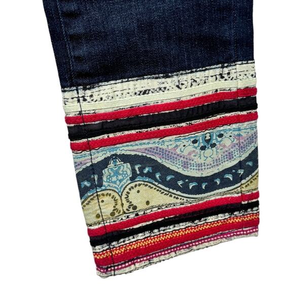 Anthropologie Pilcro Stet Embroidered Cuff Jeans 26 Straight Ankle Patchwork - Picture 5 of 8